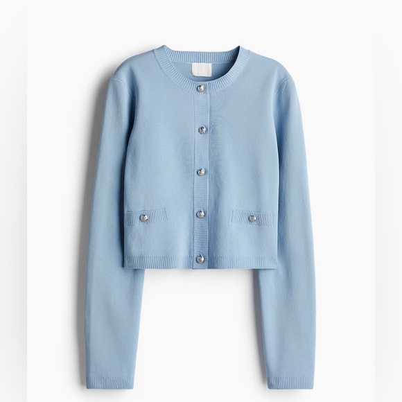 🩵 H&M Light Blue Cardigan – Size S - Picture 1 of 5